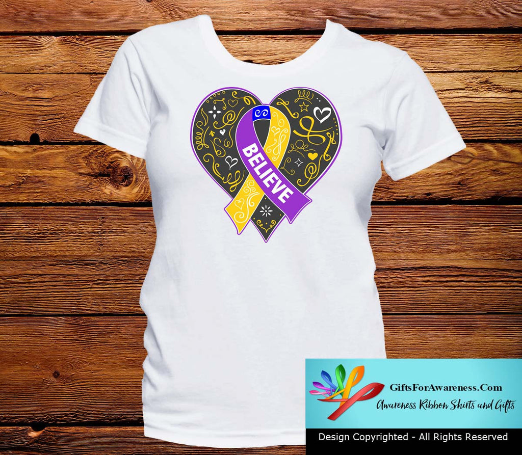 Bladder Cancer Believe Heart Ribbon Shirts