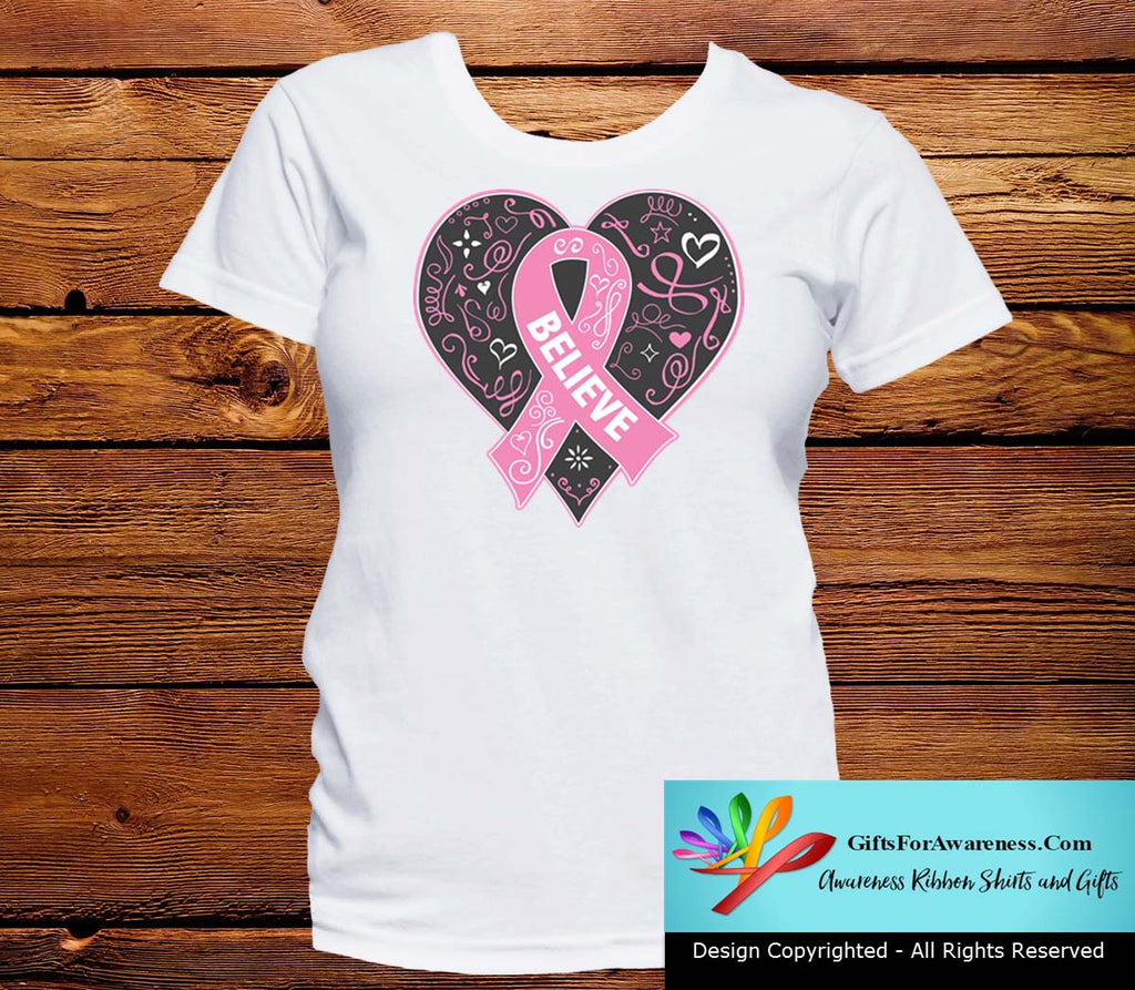 Breast Cancer Believe Heart Shirts