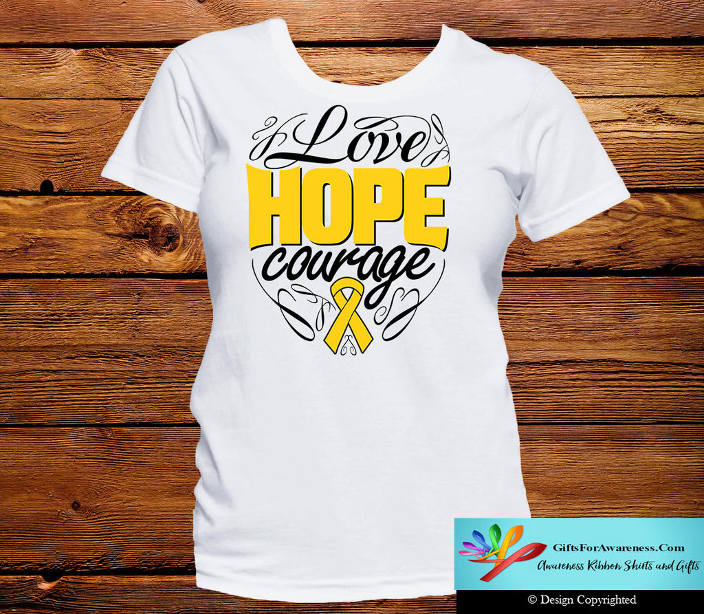 Childhood Cancer Love Hope Courage Shirts