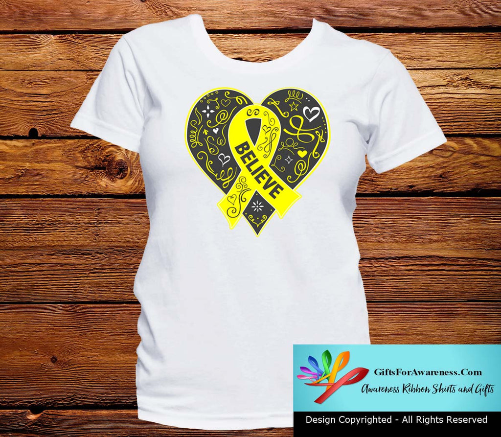 Endometriosis Believe Heart Ribbon Shirts