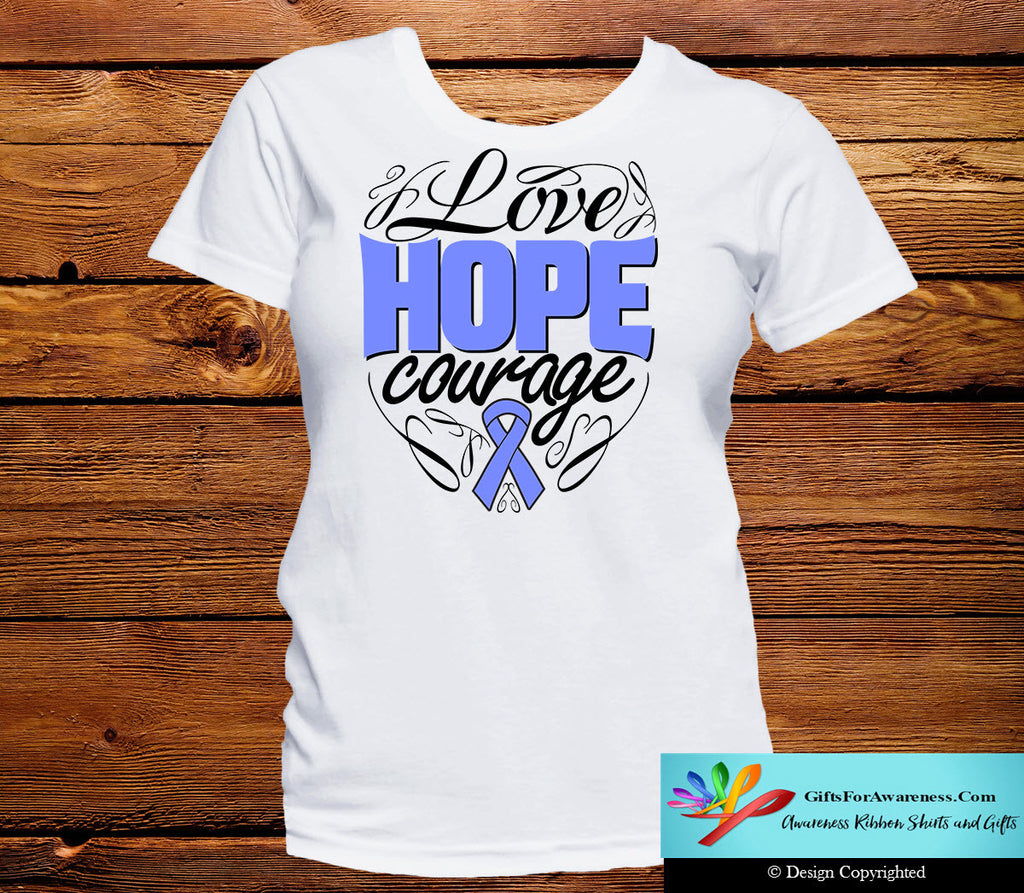 Esophageal Cancer Love Hope Courage Shirts