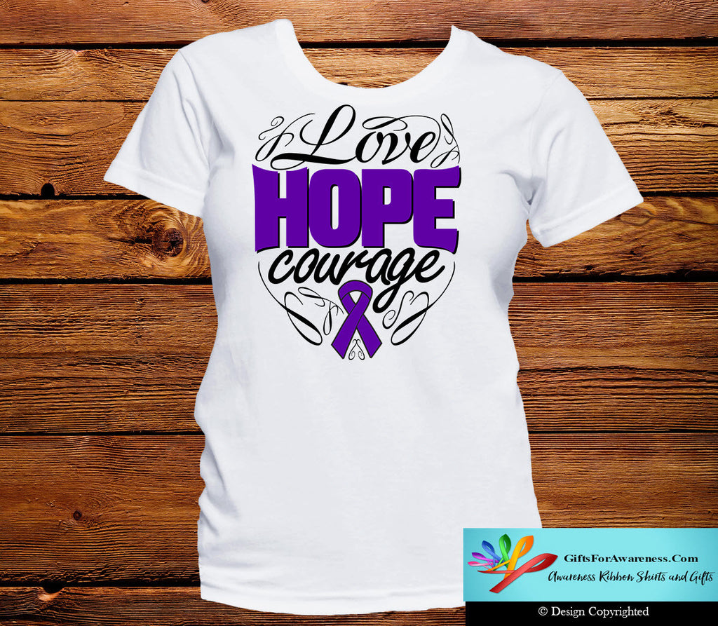 Pancreatic Cancer Love Hope Courage Shirts