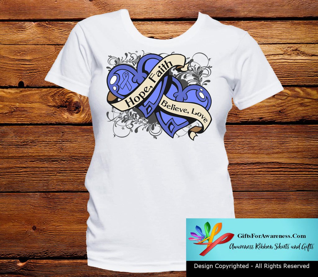 Stomach Cancer Hope Believe Faith Love Shirts
