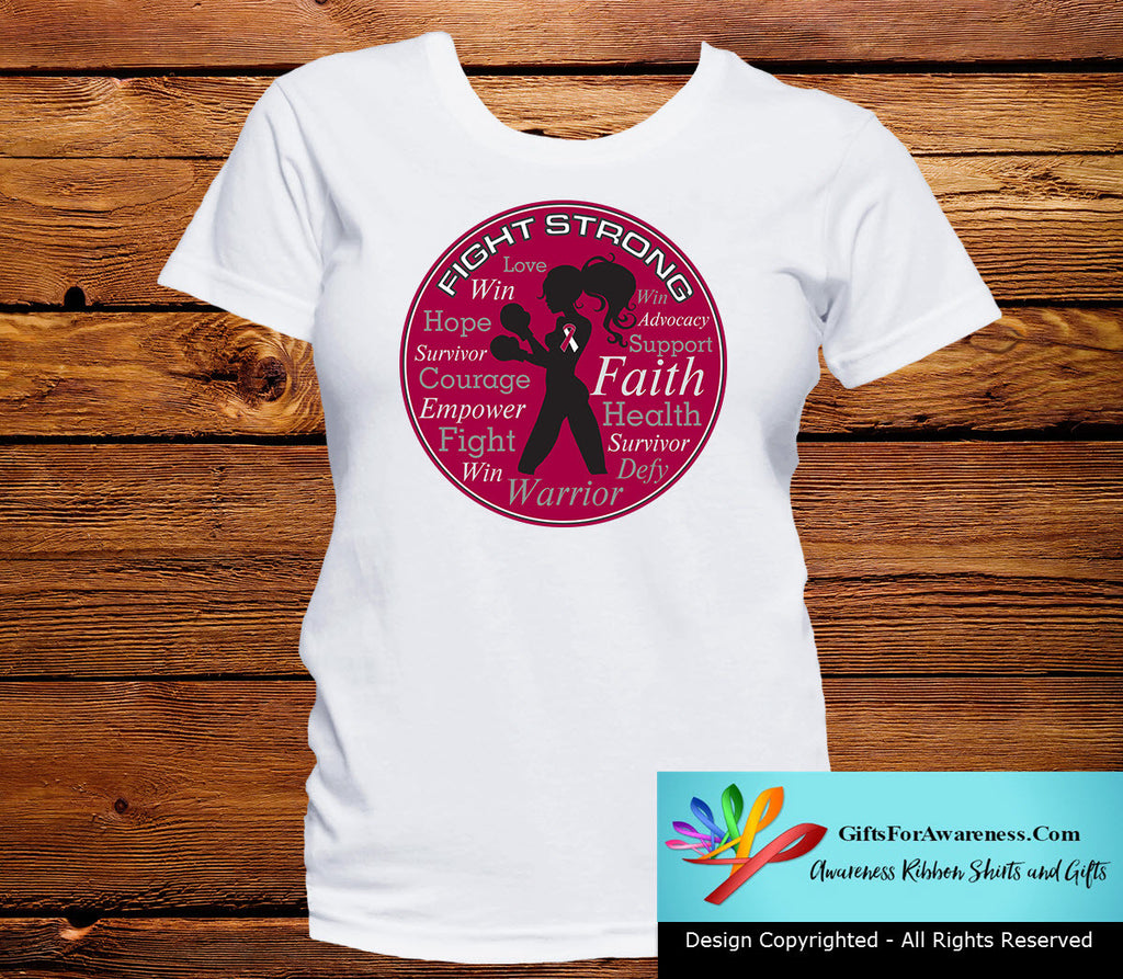 Throat Cancer Fight Strong Motto T-Shirts