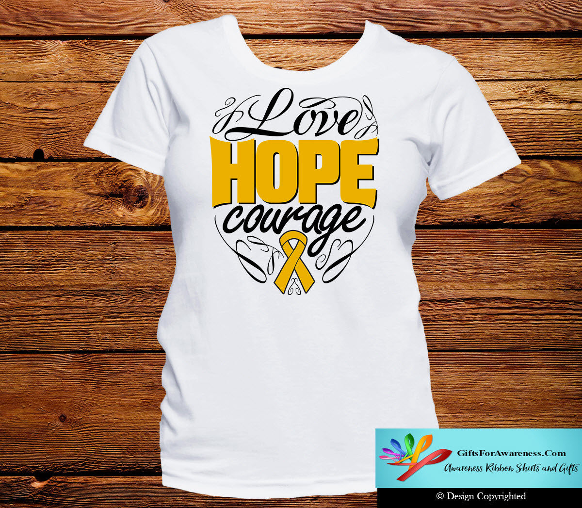 Appendix Cancer Love Hope Courage Shirts - GiftsForAwareness