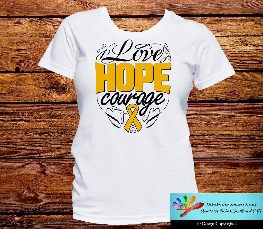 Appendix Cancer Love Hope Courage Shirts