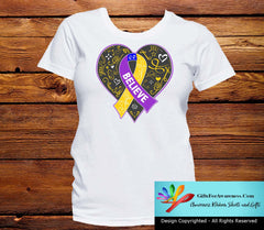 Bladder Cancer Believe Heart Ribbon Shirts - GiftsForAwareness