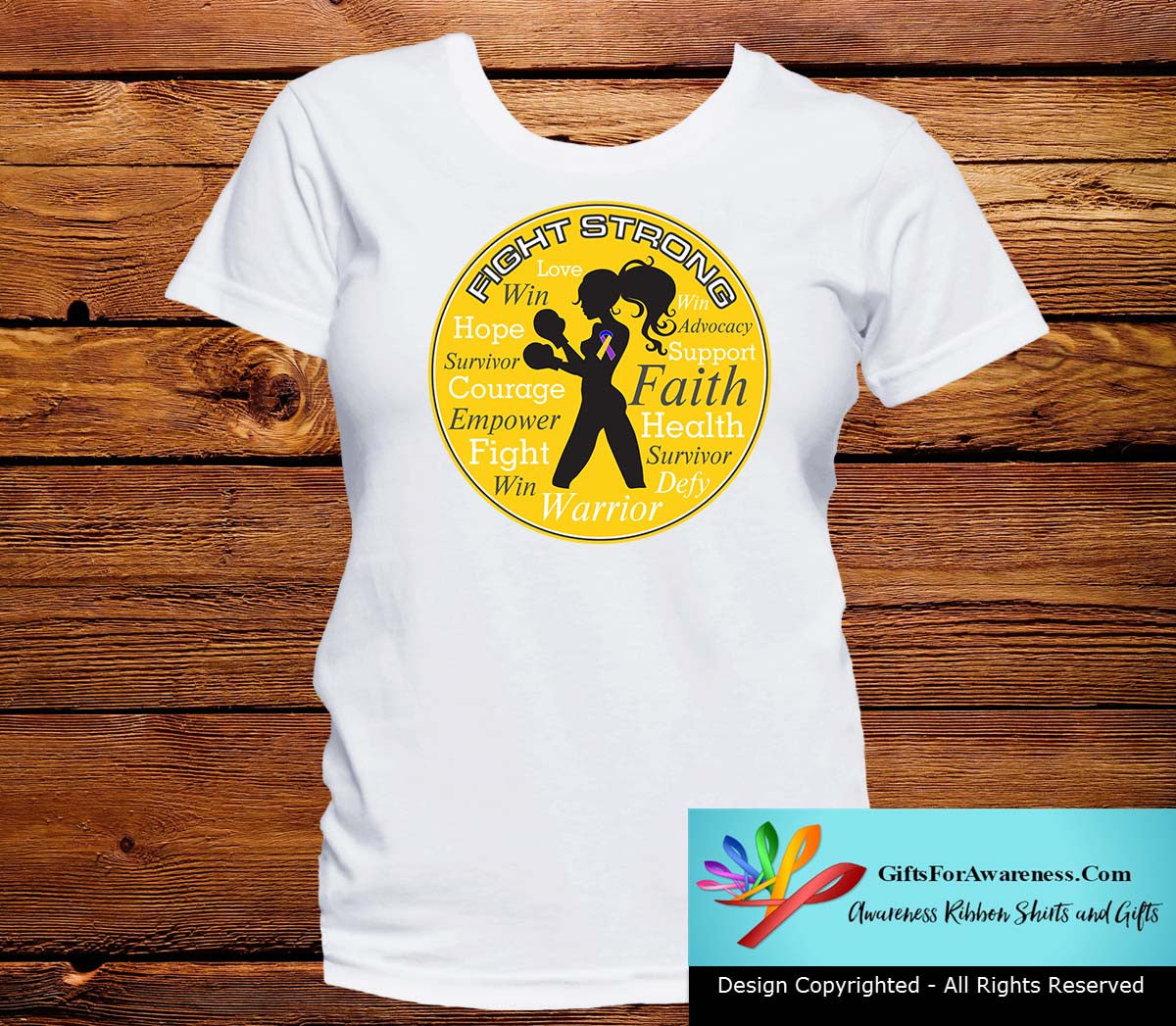Bladder Cancer Fight Strong Motto T-Shirts - GiftsForAwareness