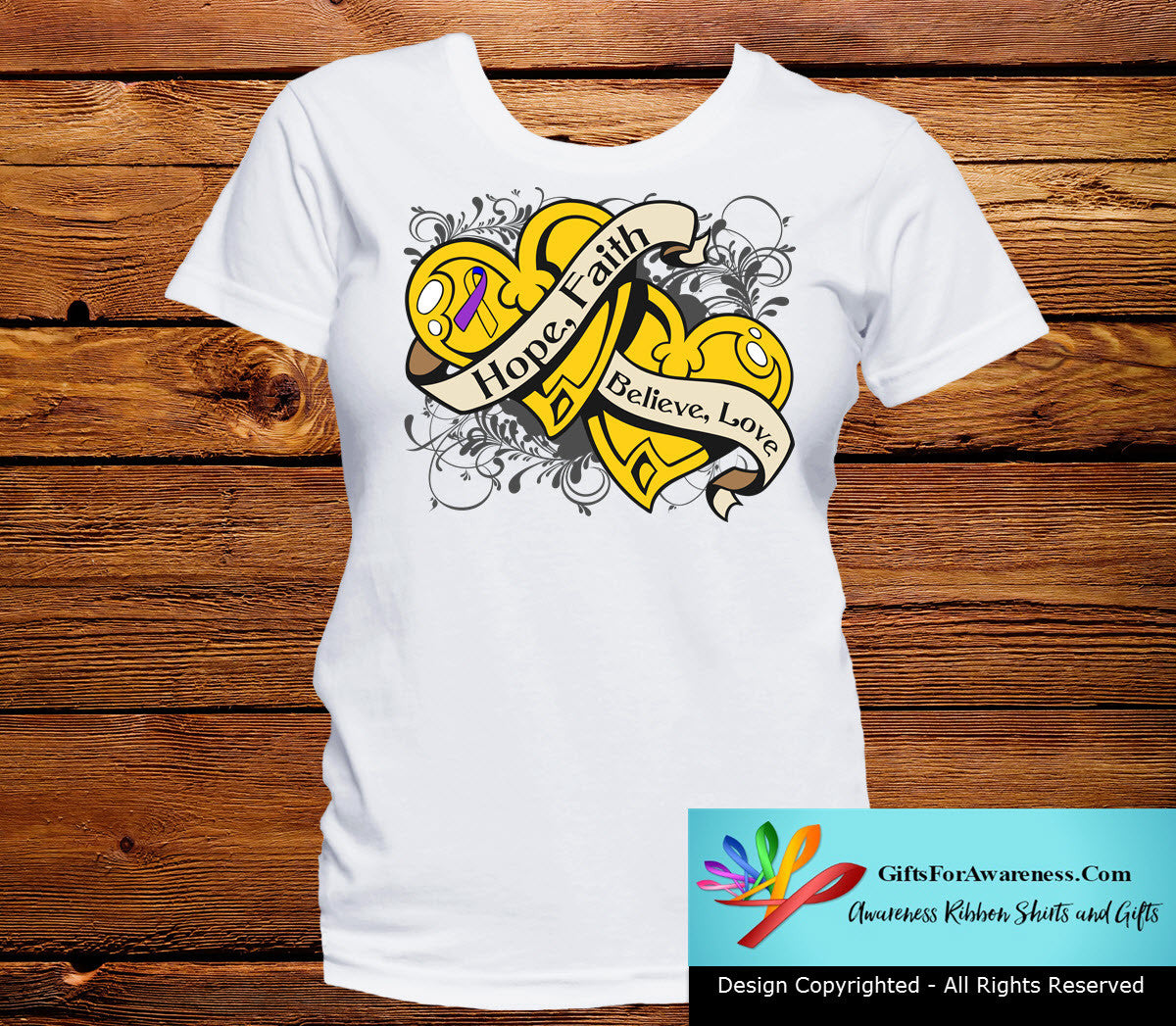 Bladder Cancer Hope Believe Faith Love Shirts - GiftsForAwareness