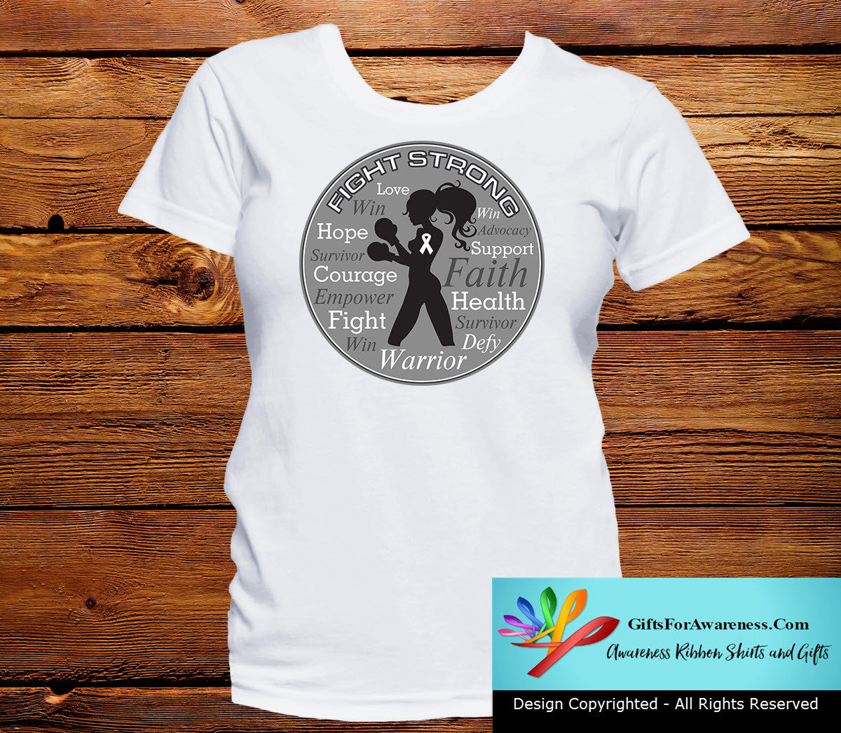 Bone Cancer Fight Strong Motto T-Shirts - GiftsForAwareness