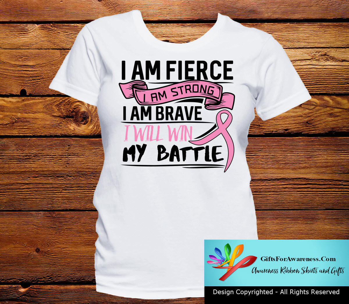Breast Cancer I Am Fierce Strong and Brave Shirts - GiftsForAwareness