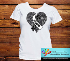 Carcinoid Cancer Believe Heart Ribbon Shirts - GiftsForAwareness
