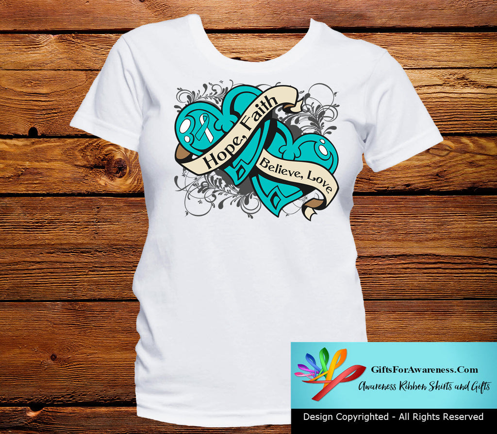 Cervical Cancer Hope Believe Faith Love Shirts