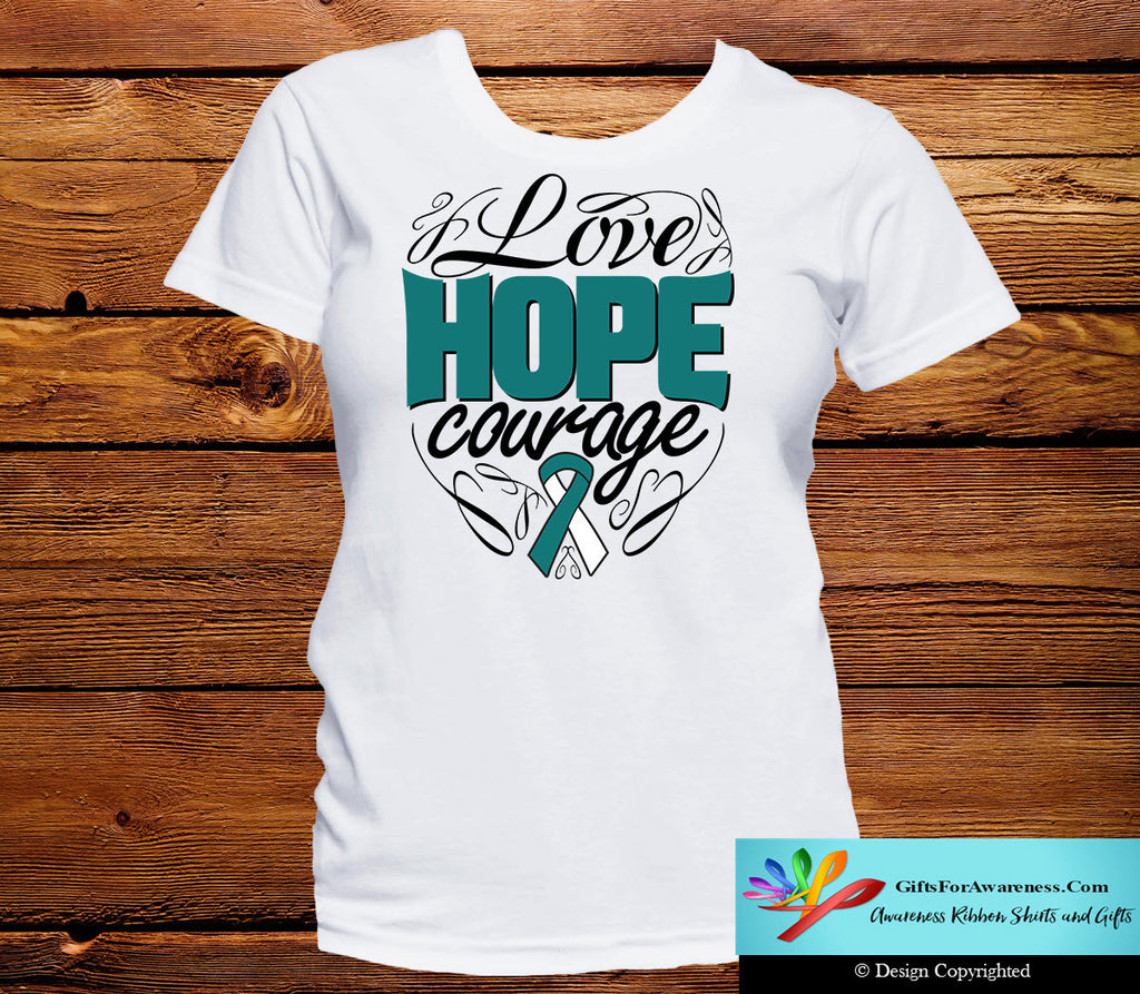 Cervical Cancer Love Hope Courage Shirts