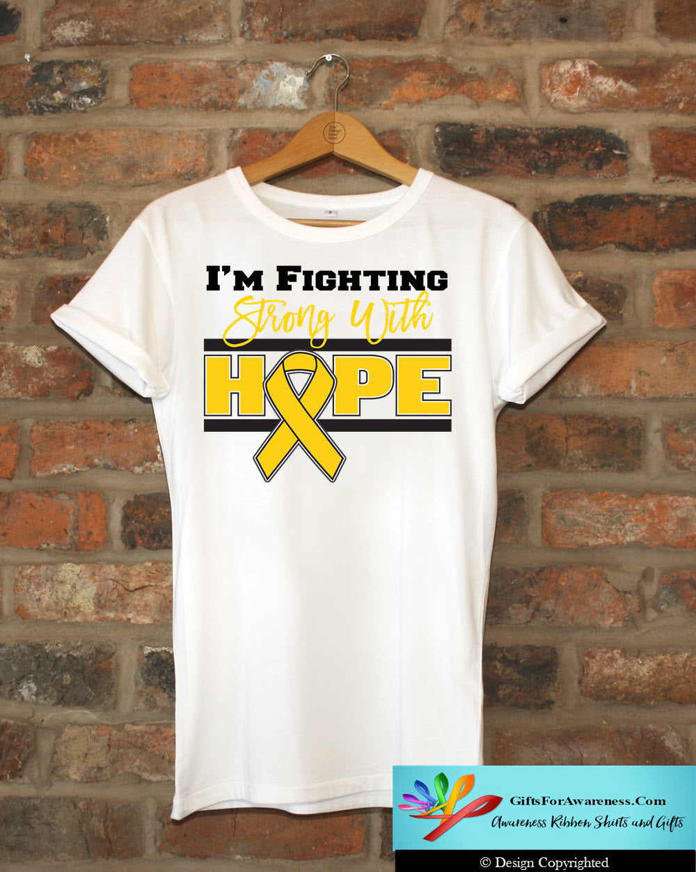 Childhood Cancer Fighting Strong With Hope Shirts - GiftsForAwareness