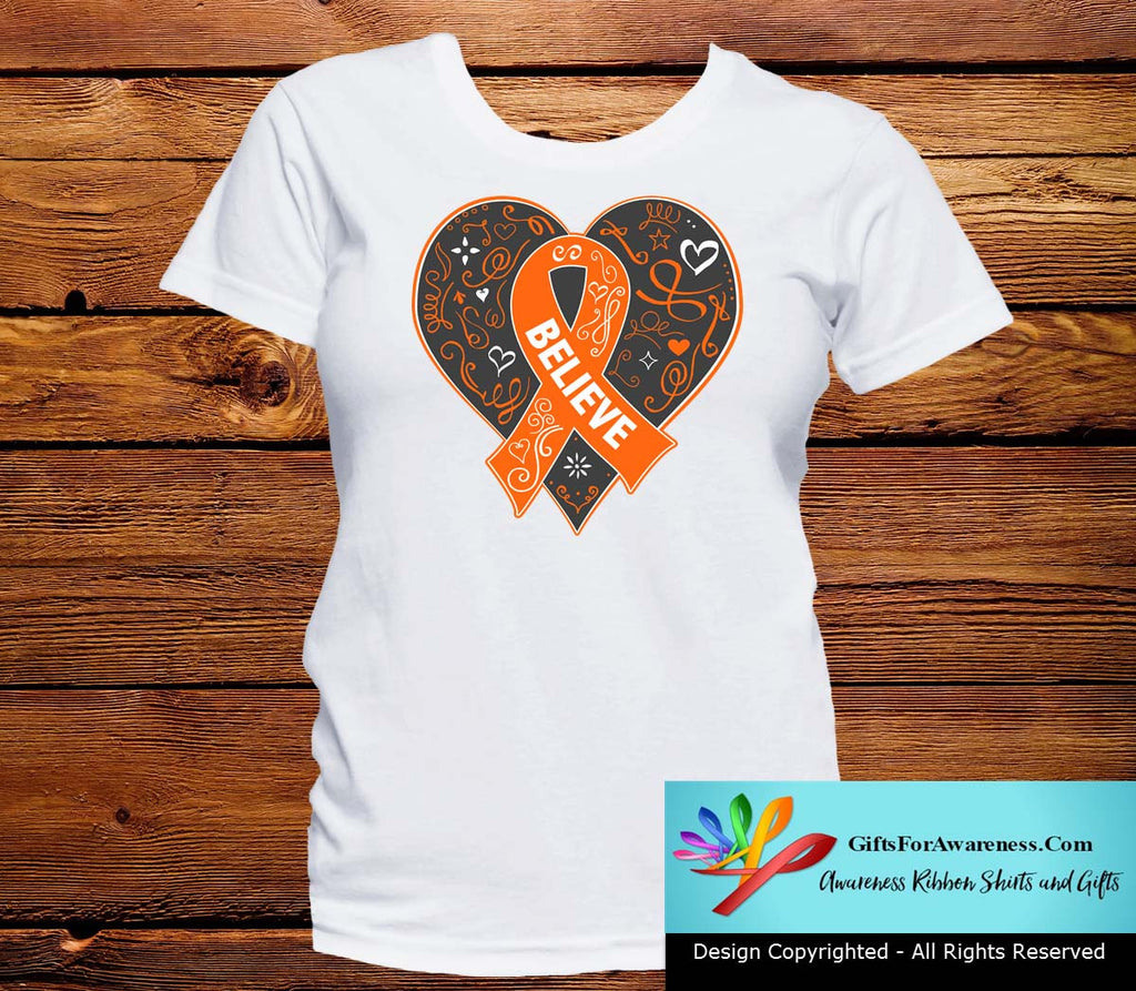 Kidney Cancer Believe Heart Ribbon Shirts