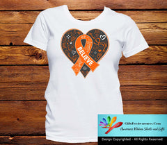 Kidney Cancer Believe Heart Ribbon Shirts - GiftsForAwareness