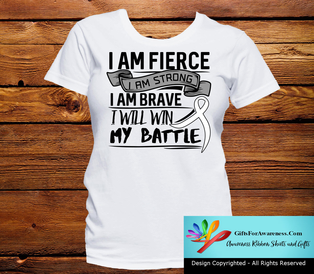Lung Disease I Am Fierce Strong and Brave Shirts - GiftsForAwareness