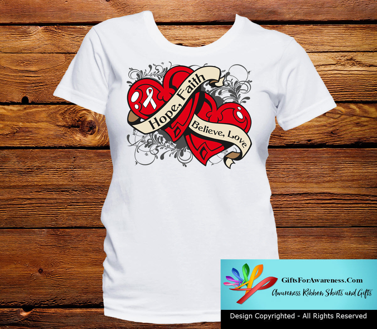 Mesothelioma Hope Believe Faith Love Shirts - GiftsForAwareness