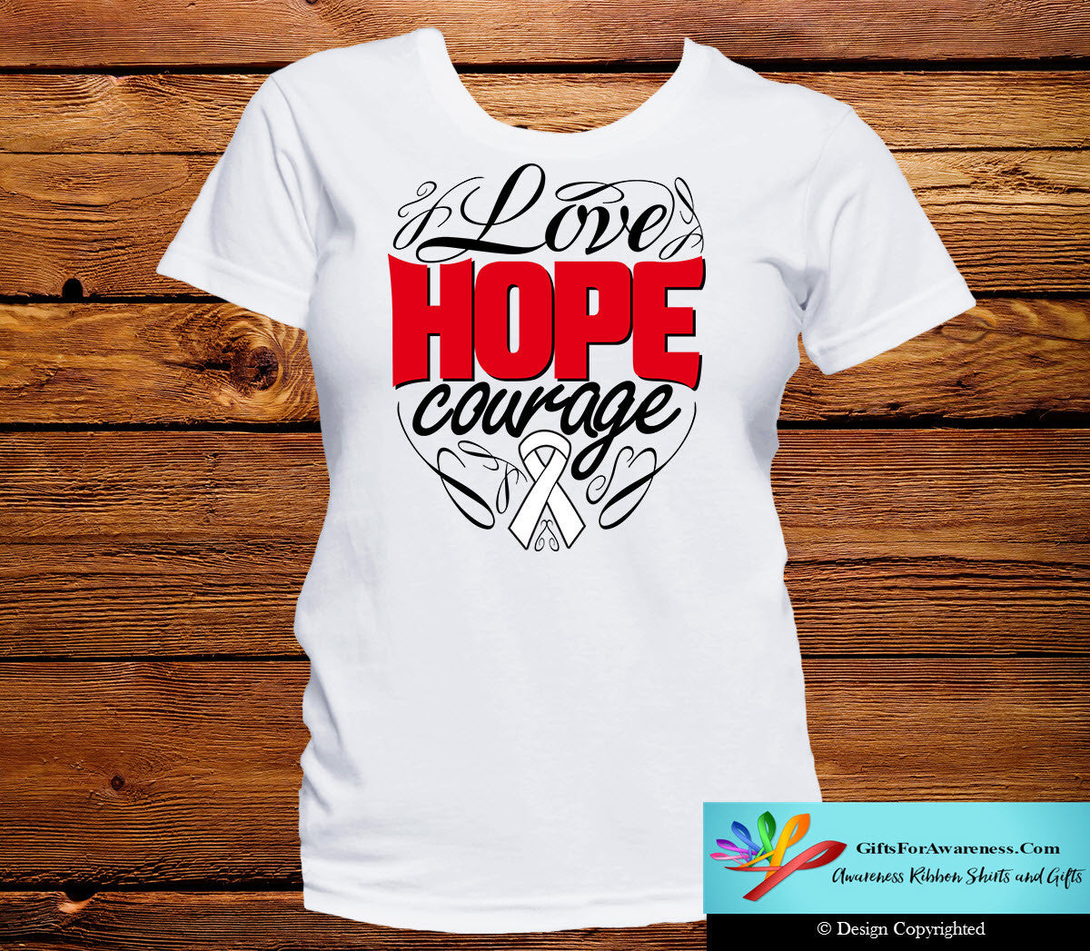 Mesothelioma Love Hope Courage Shirts - GiftsForAwareness