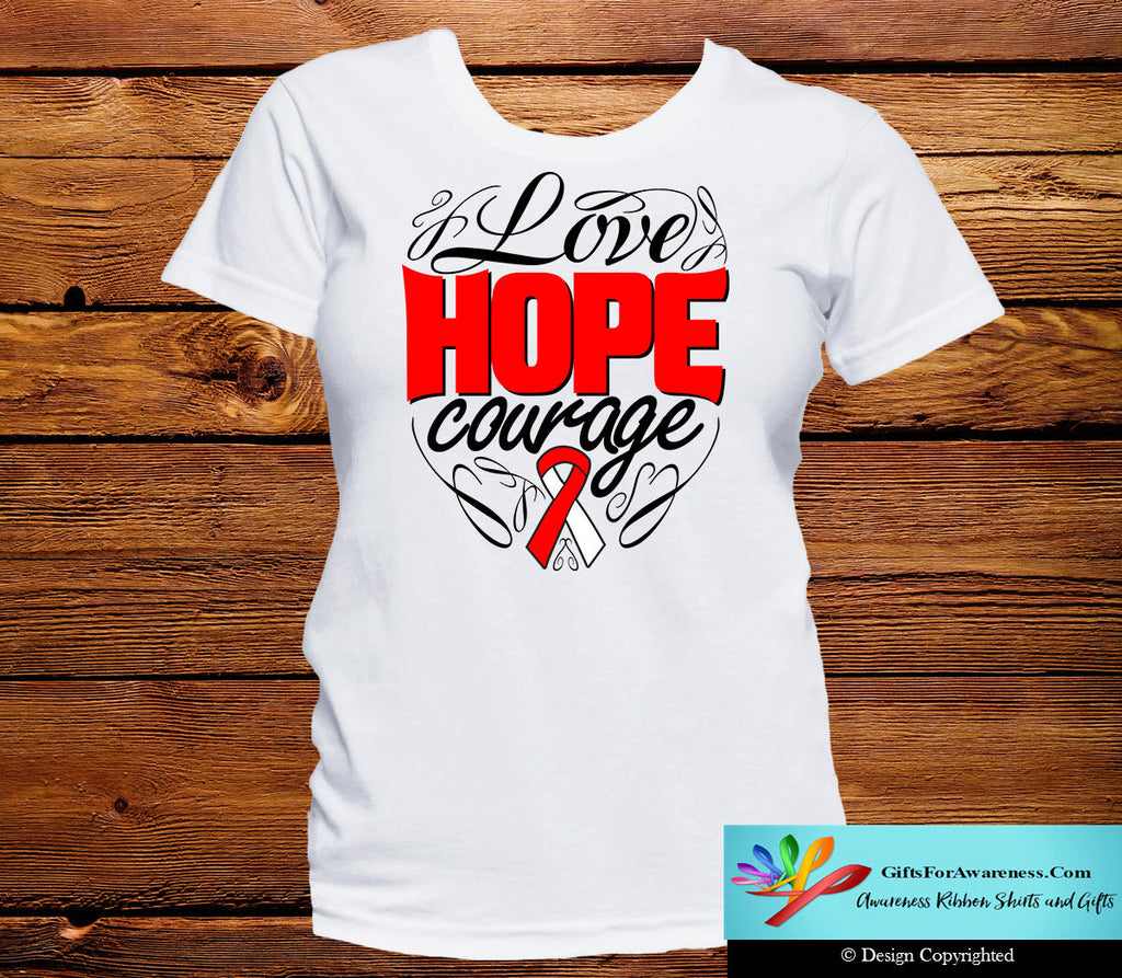 Oral Cancer Love Hope Courage Shirts