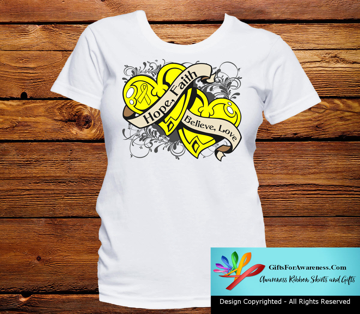 Osteosarcoma Hope Believe Faith Love Shirts - GiftsForAwareness