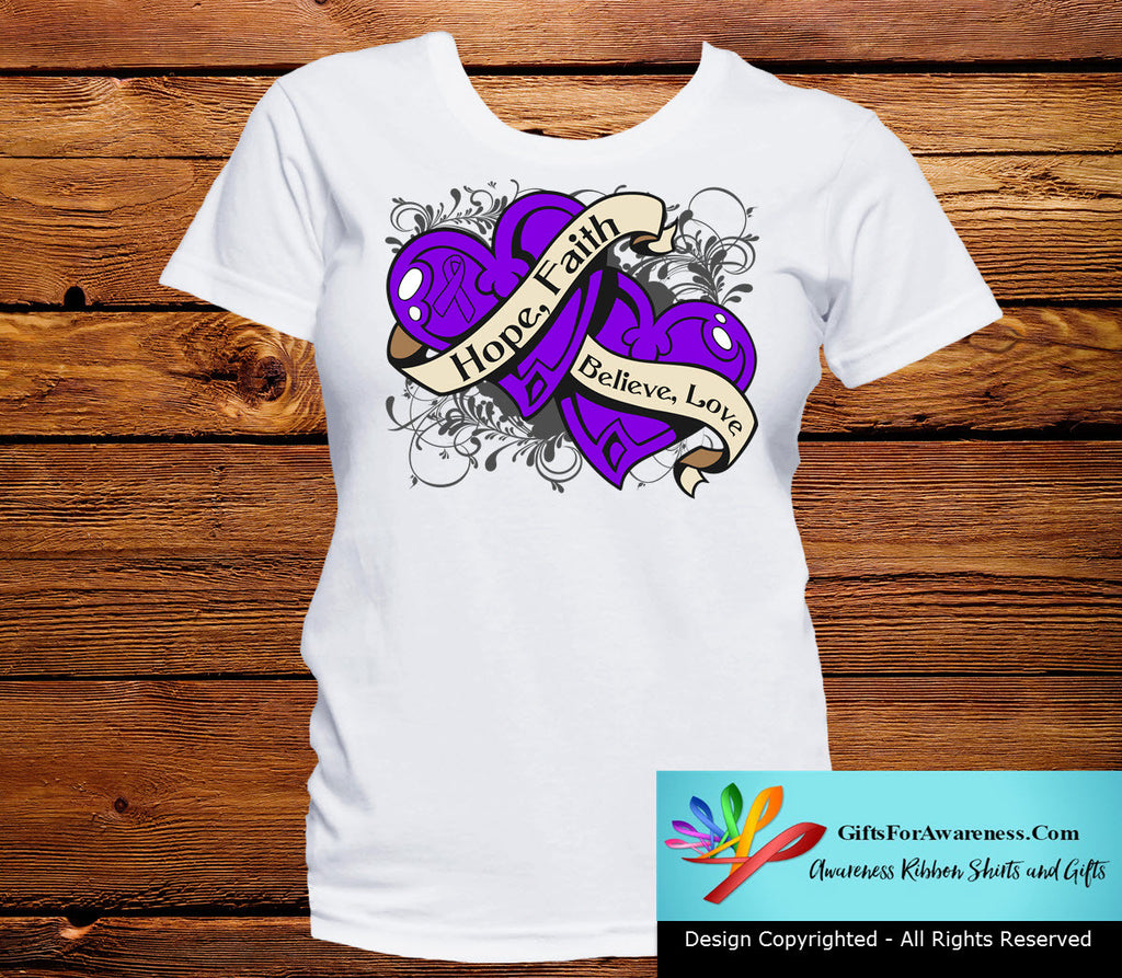 Pancreatic Cancer Hope Believe Faith Love Shirts