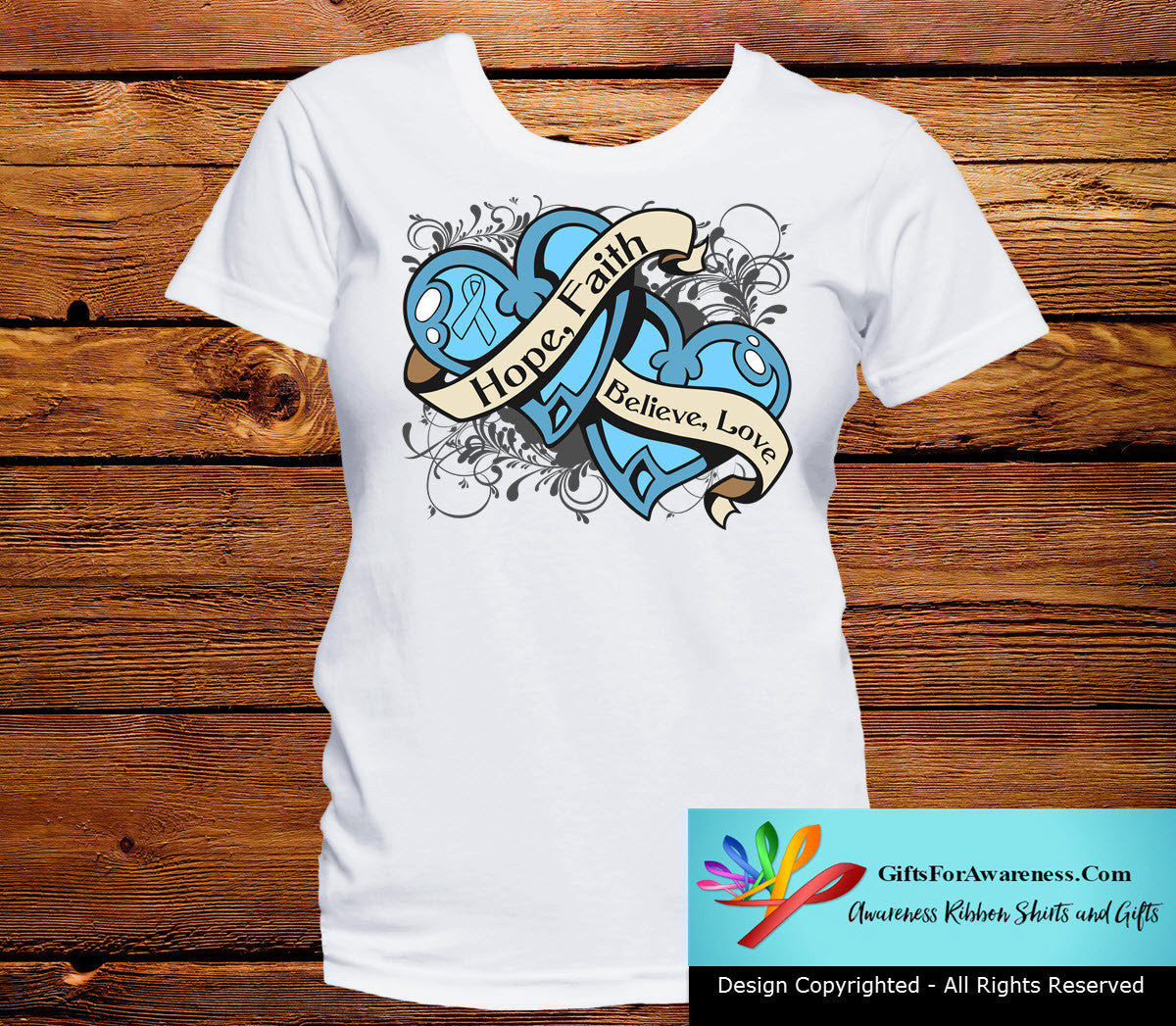 Prostate Cancer Hope Believe Faith Love Shirts - GiftsForAwareness