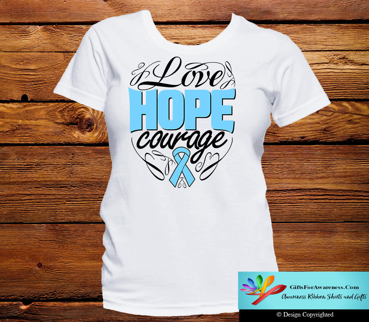 Prostate Cancer Love Hope Courage Shirts - GiftsForAwareness
