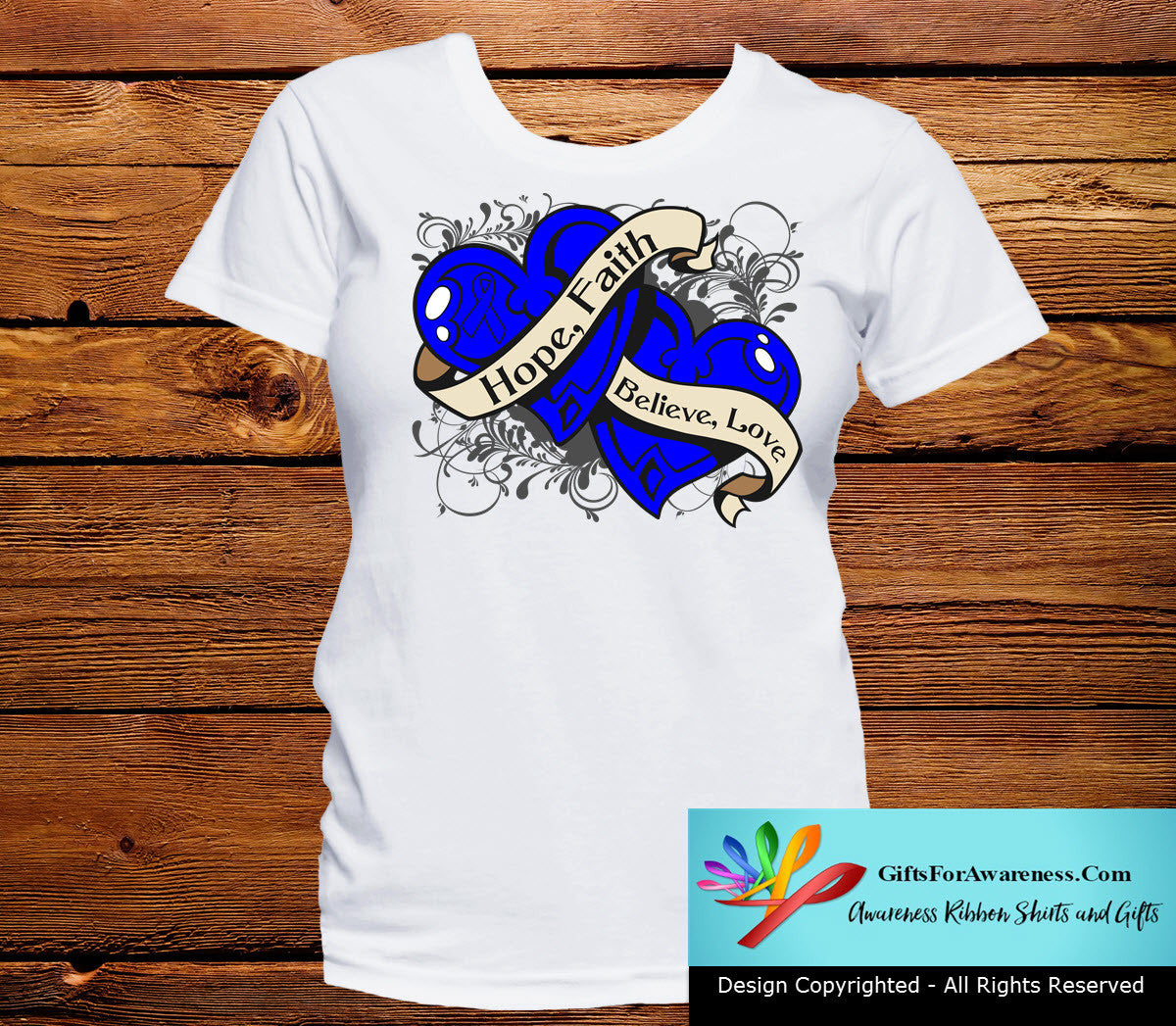 Rectal Cancer Hope Believe Faith Love Shirts - GiftsForAwareness