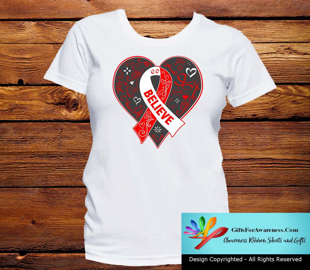 Squamous Cell Carcinoma Believe Heart Ribbon Shirts