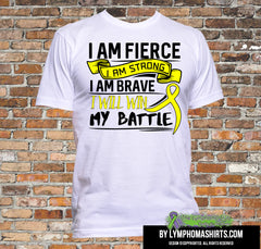 Testicular Cancer I Am Fierce Strong and Brave Shirts - GiftsForAwareness