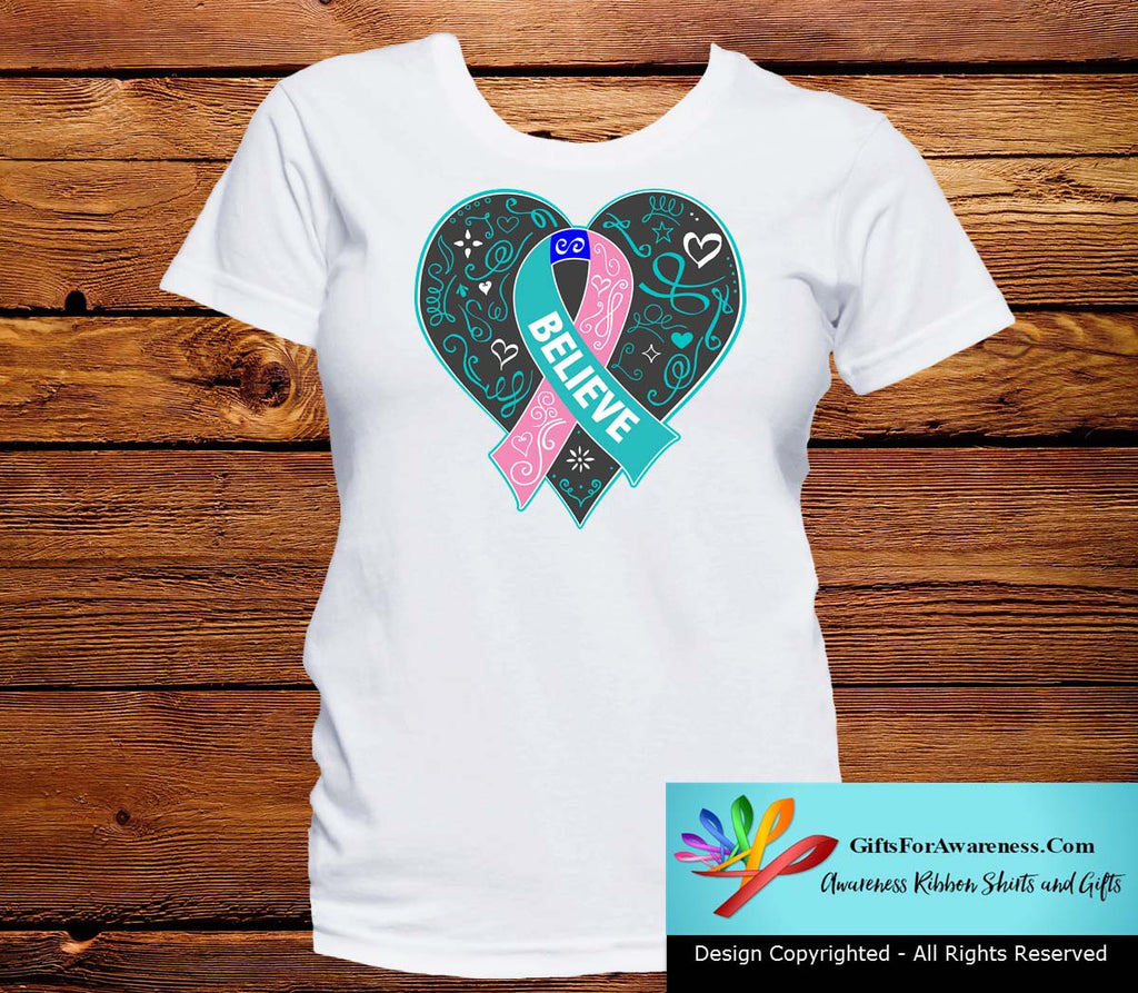 Thyroid Cancer Believe Heart Ribbon Shirts